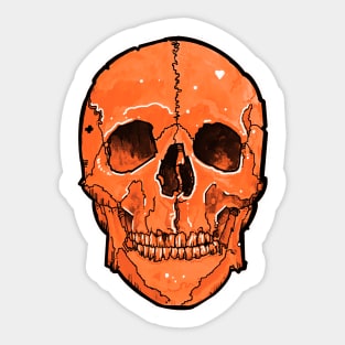 orange halloween skull Sticker